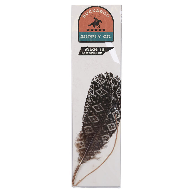 Etched Saddle Blanket Hat Feather