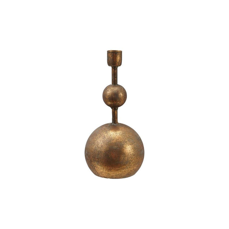 Medium Gold Metal Ball Candle Holder