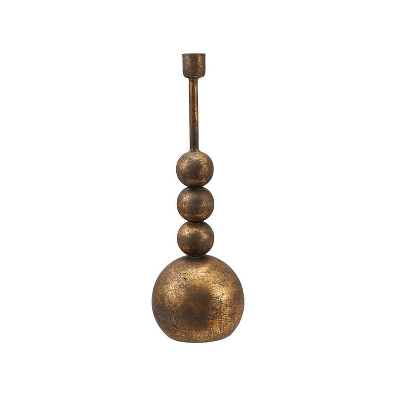 Large Gold Metal Ball Candle Holder