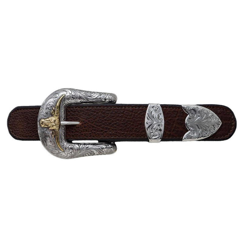 1 1/2 Buckle Set with Jewelers Bronze Longhorn