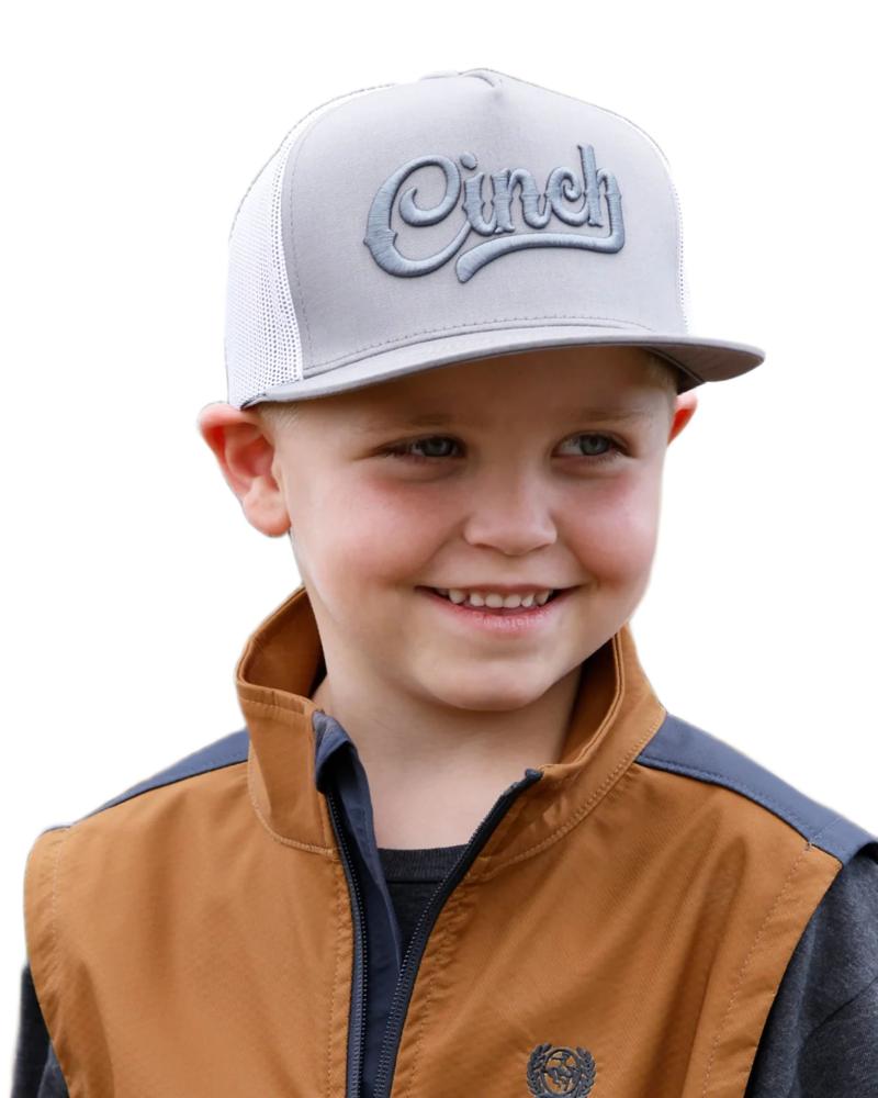 Boy's Grey Logo Embroidered Cap