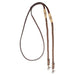 Adjustable Leather and Braided Rope Reins with Rawhide Accents