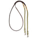 Adjustable Leather and Braided Rope Reins with Rawhide Accents