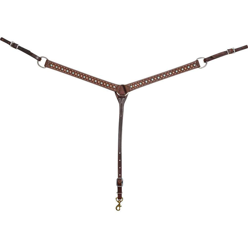Roughout Leather 1 /2 Inch Breast Collar w/Floral Dots