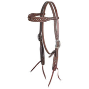 Martin Saddlery Roughout Browband Headstall w/Pewter Dots