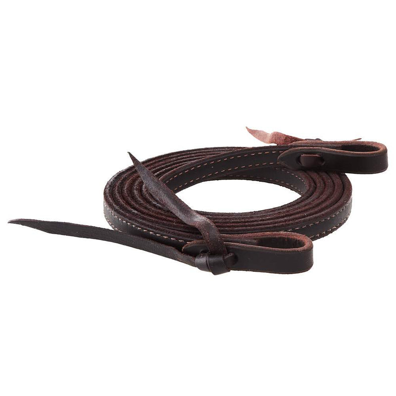 5/8in Stitched Latigo Roping Rein with Waterloops