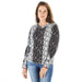 True Blue Ethyl Women's Black and White Animal Print Sweater