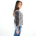 True Blue Ethyl Women's Black and White Animal Print Sweater