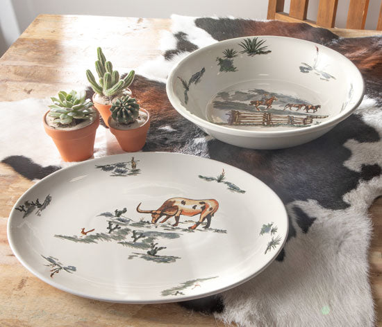 Hiend Accents Ranch Life in Color Ceramic Serving Bowl