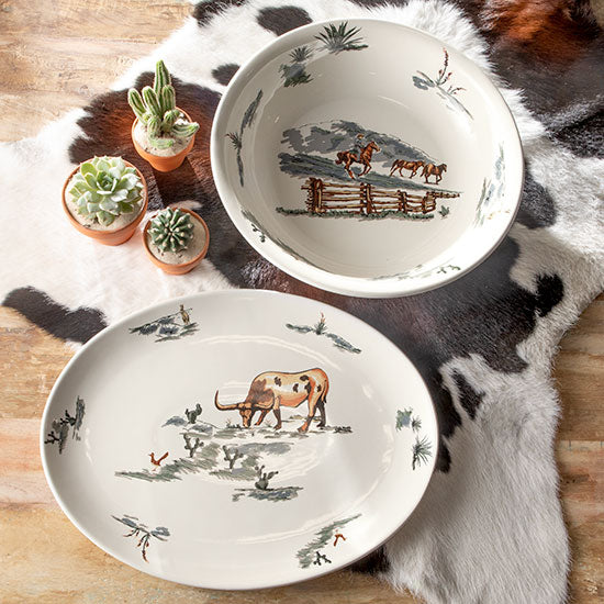 Hiend Accents Ranch Life in Color Ceramic Serving Bowl