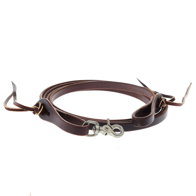 Professional's 5/8in Latigo Roping Rein w/Waterloops