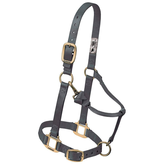 Large Horse Adjustable Chin and Throat Snap Triple-Ply Nylon Halter