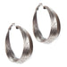 Women's Burnished Silver Hoop Earrings
