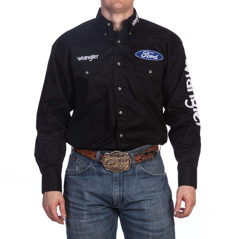 Wrangler Men's Black Logo Buttondown Shirt