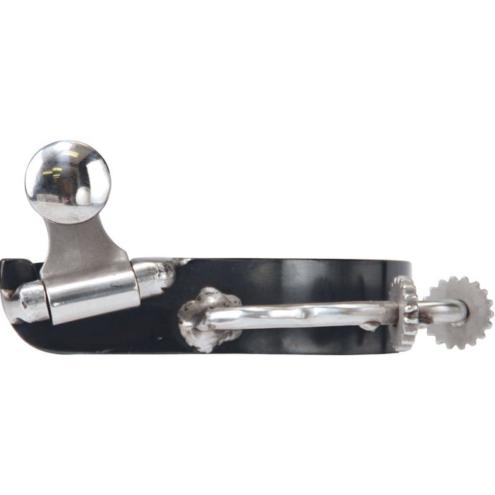 Black and Silver Bumper Spurs with Rowels