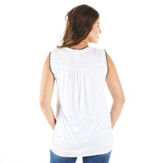 True Blue Ethyl Women's Sleeveless Top with Embroidery