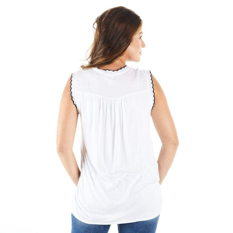 True Blue Ethyl Women's Sleeveless Top with Embroidery