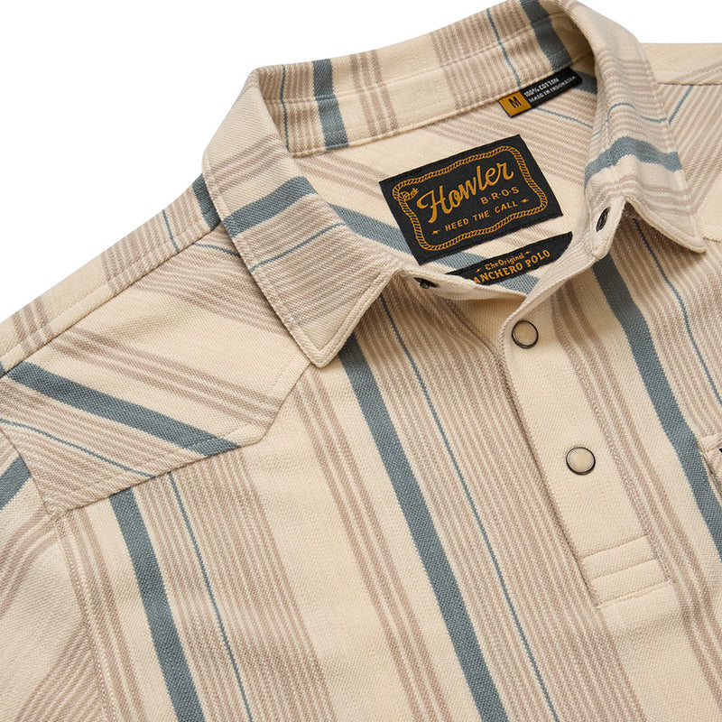 Howler Brothers Men's Old Bill Stripe Limestone Ranchero Polo
