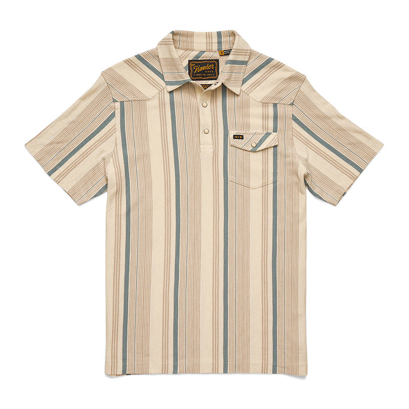 Howler Brothers Men's Old Bill Stripe Limestone Ranchero Polo