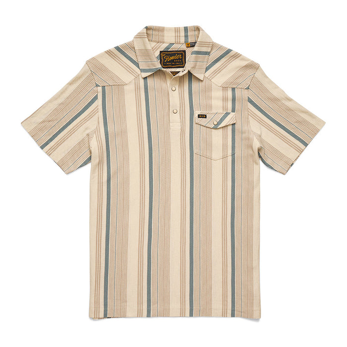 Howler Brothers Men's Old Bill Stripe Limestone Ranchero Polo
