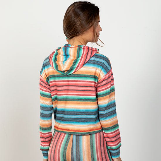 Rock & Roll Denim Serape Stripe Hoodie