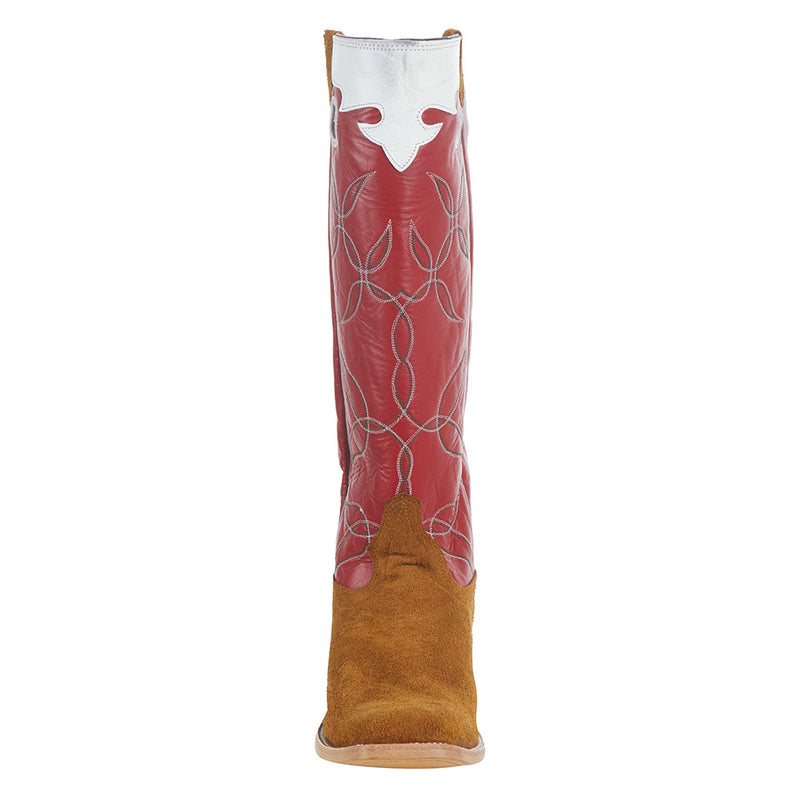 Hondo Enterprises Inc Men's Maple Crazy Horse Roughout Vamp 16in. Red Calf Top
