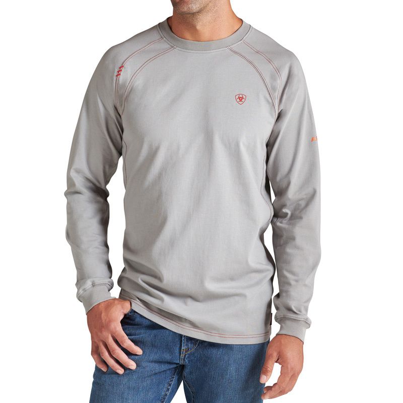 Men's Flame Resistant Grey Work Crew Shirt