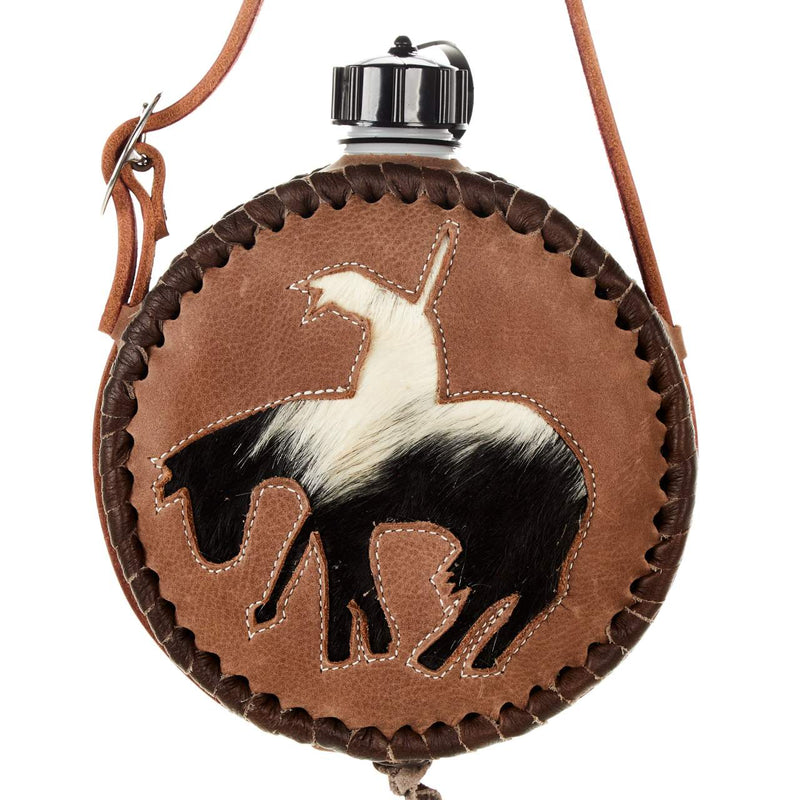 Leather-Covered Canteen with Inlay