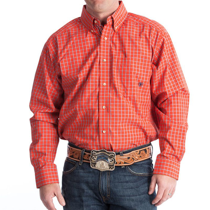 Men's Black White and Red Plaid Buttondown Shirt