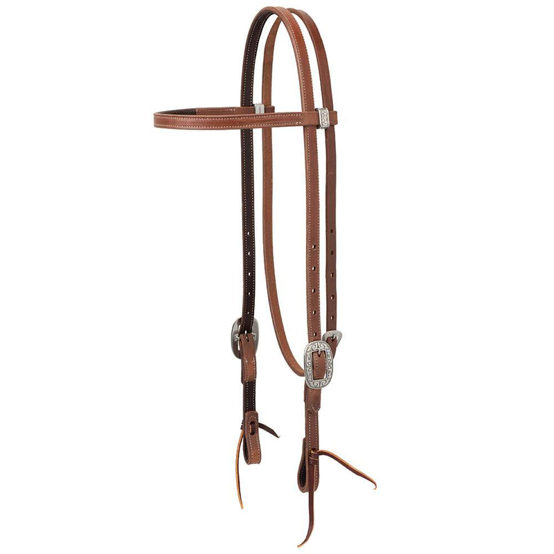Weaver Leather Harness Browband Headstall with Floral Designer Hardware