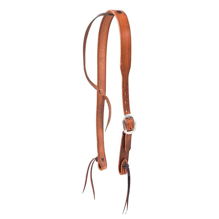 1 1/4in Harness Leather Cowboy Knot Slip Ear Headstall