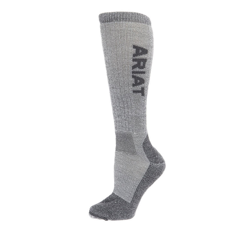 Ariat Mid Weight Steel Toe Merino Grey OTC Socks
