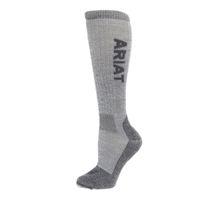 Ariat Mid Weight Steel Toe Merino Grey OTC Socks