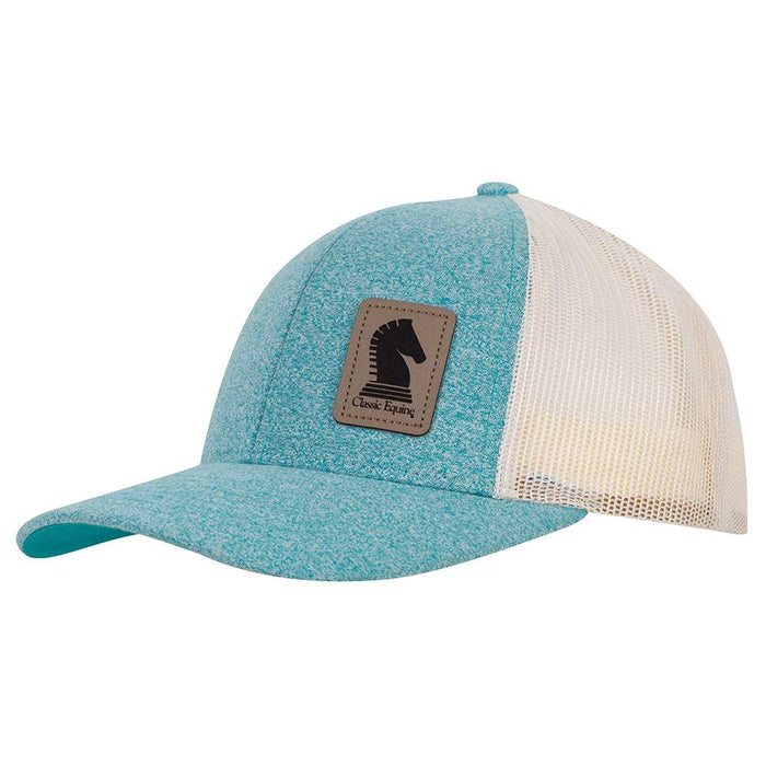 Teal Heather and Birch Leather Patch Logo Cap