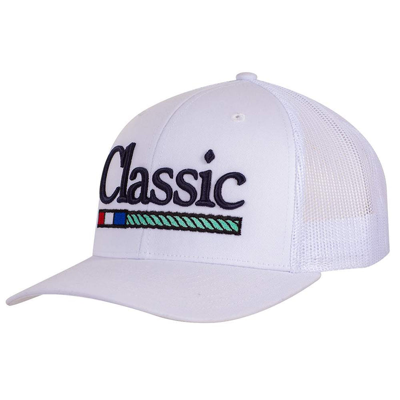 White Large Embroidered Logo Cap