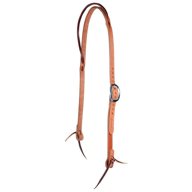 Professionals Choice Professional's West Texas 5/8in Harness Leather Slip Ear Headstall with Burgundy Ear