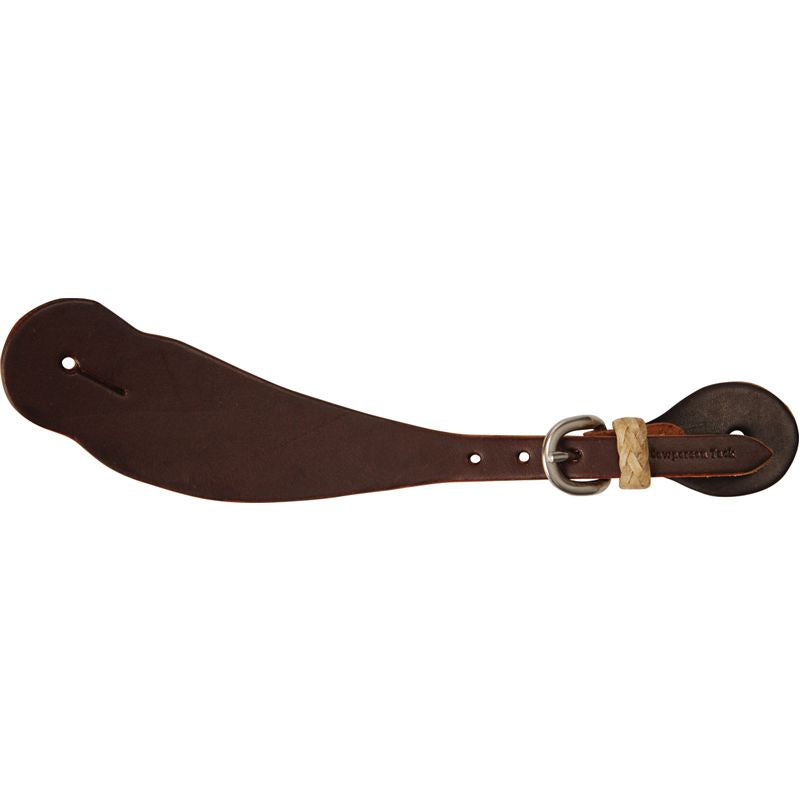 Dark With Braided Rawhide Keeper Spur Straps
