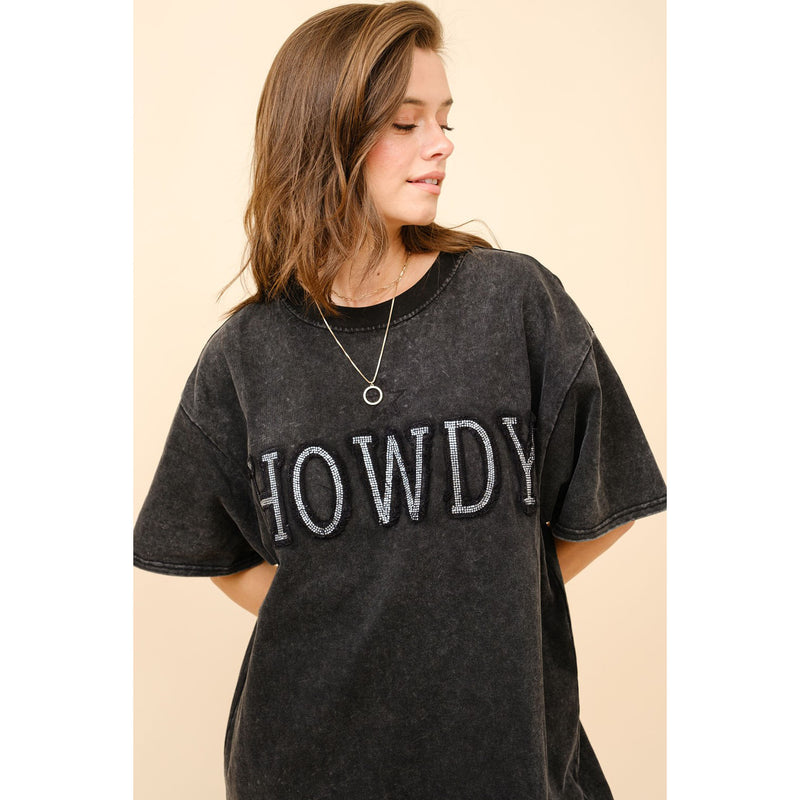 Blue B Womens Black Star Stitched Howdy Tee Dress