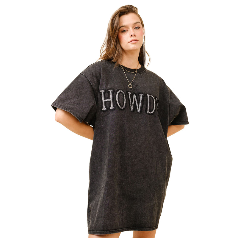 Blue B Womens Black Star Stitched Howdy Tee Dress