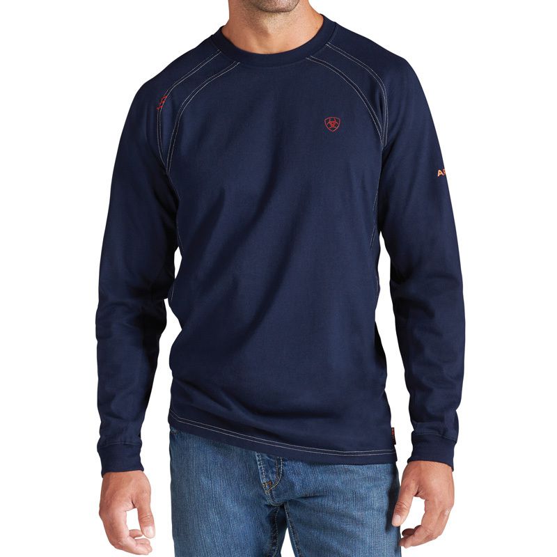 Men's Flame Resistant Navy Work Crew Shirt