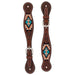 Turquoise Cross Aztec Ladies Spur Straps