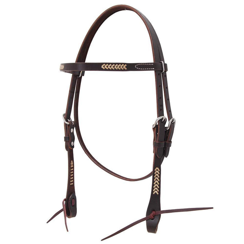Oxbow Tack Sonoma Browband Headstall w/ Rawhide Weaving