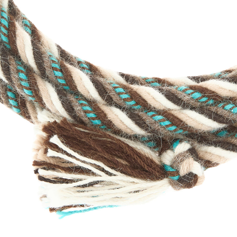 T3 Weavers 5/8 inch by 22 feet Brown & Teal 100% Alpaca Mecate Reins