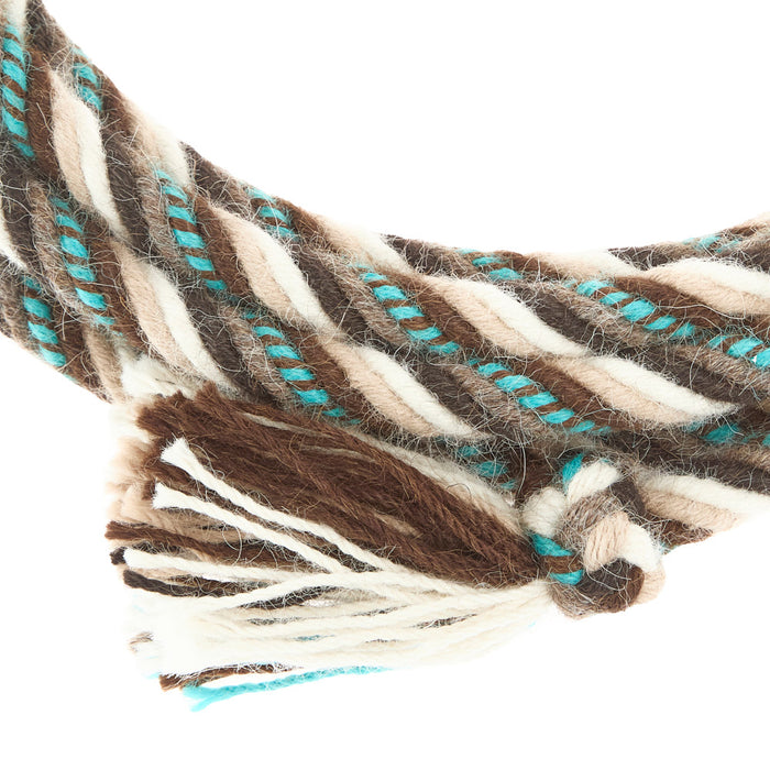 T3 Weavers 5/8 inch by 22 feet Brown & Teal 100% Alpaca Mecate Reins