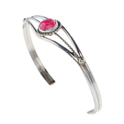 NRS Sterling Silver Pink Opal Cuff Bracelet