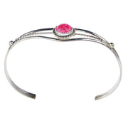 NRS Sterling Silver Pink Opal Cuff Bracelet