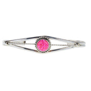 NRS Sterling Silver Pink Opal Cuff Bracelet