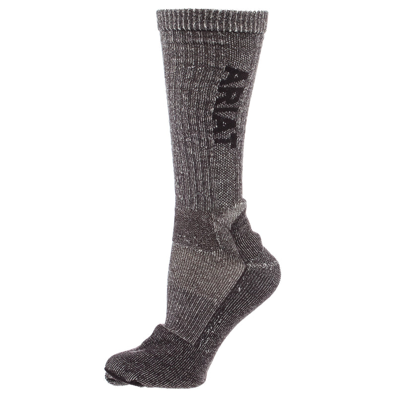 Nester Hoisery Ariat Men`s LW Steel Toe Merino Brown Over The Calf Socks