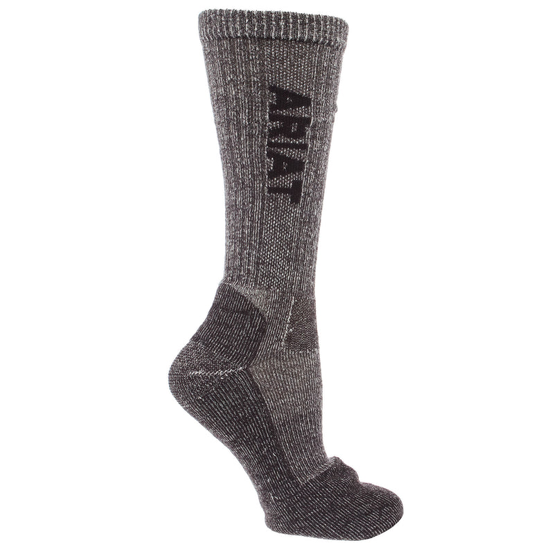 Nester Hoisery Ariat Men`s LW Steel Toe Merino Brown Over The Calf Socks