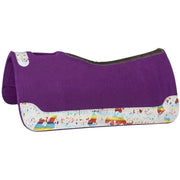 32X32 Felt Saddle Pad w/Acid Wash Cowhide